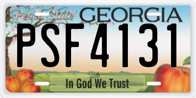 GA license plate PSF4131