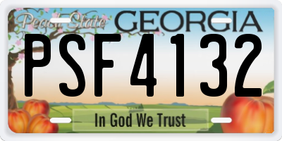 GA license plate PSF4132