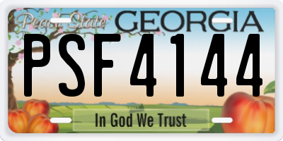GA license plate PSF4144