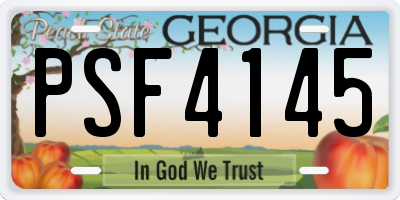 GA license plate PSF4145