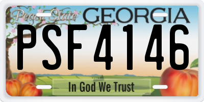 GA license plate PSF4146