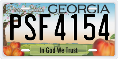 GA license plate PSF4154