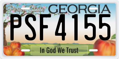GA license plate PSF4155