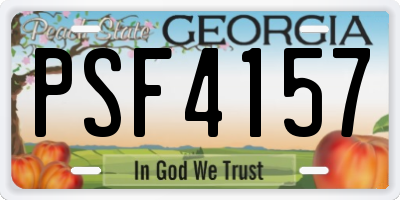 GA license plate PSF4157
