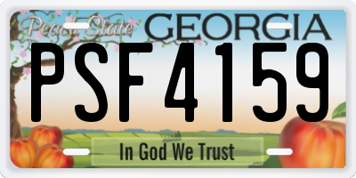 GA license plate PSF4159