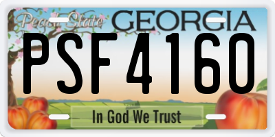 GA license plate PSF4160