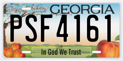 GA license plate PSF4161