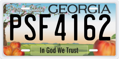 GA license plate PSF4162