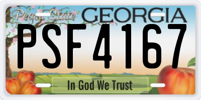 GA license plate PSF4167