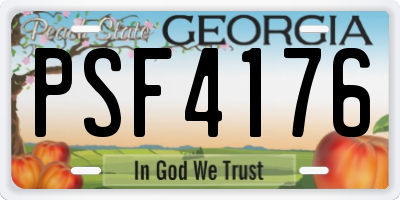 GA license plate PSF4176