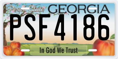 GA license plate PSF4186