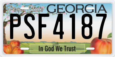 GA license plate PSF4187
