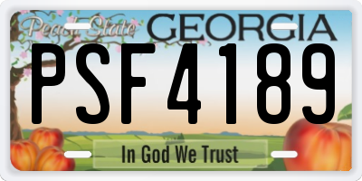 GA license plate PSF4189