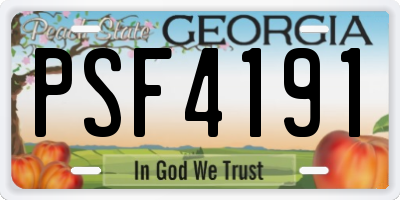 GA license plate PSF4191