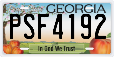 GA license plate PSF4192