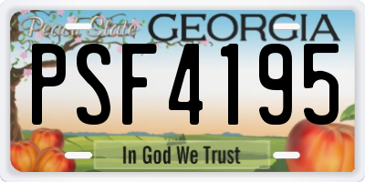 GA license plate PSF4195