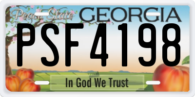 GA license plate PSF4198