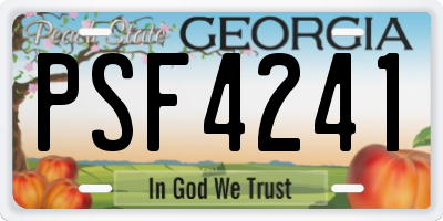 GA license plate PSF4241
