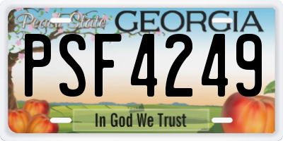 GA license plate PSF4249