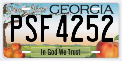 GA license plate PSF4252