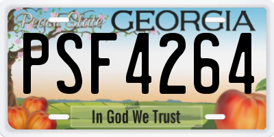 GA license plate PSF4264