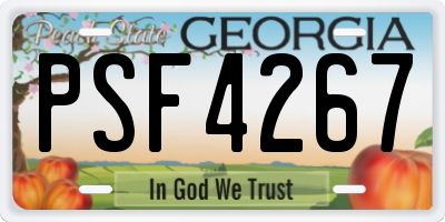 GA license plate PSF4267