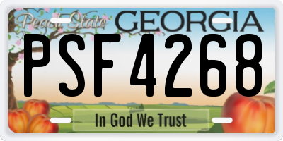 GA license plate PSF4268