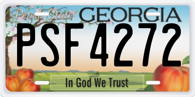 GA license plate PSF4272