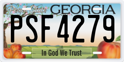 GA license plate PSF4279