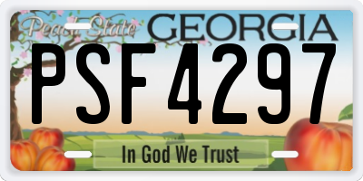 GA license plate PSF4297