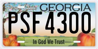 GA license plate PSF4300