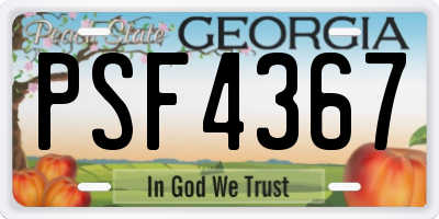 GA license plate PSF4367