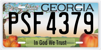 GA license plate PSF4379