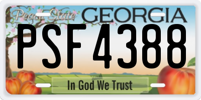 GA license plate PSF4388