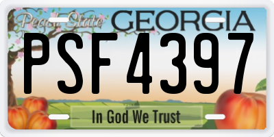 GA license plate PSF4397