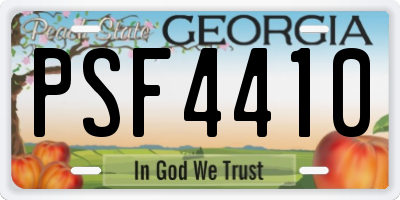 GA license plate PSF4410
