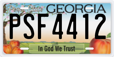 GA license plate PSF4412