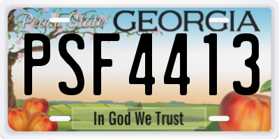 GA license plate PSF4413