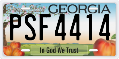 GA license plate PSF4414