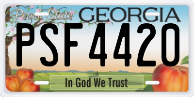 GA license plate PSF4420