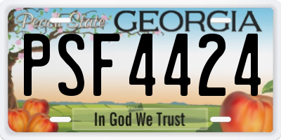 GA license plate PSF4424