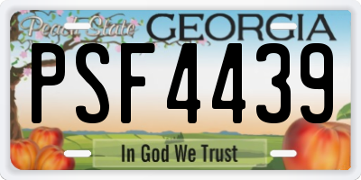GA license plate PSF4439