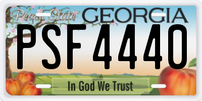 GA license plate PSF4440