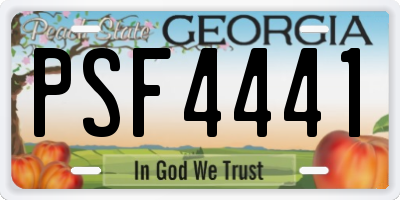 GA license plate PSF4441