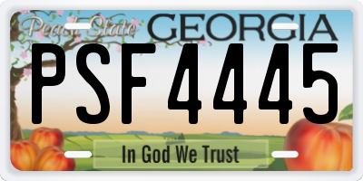 GA license plate PSF4445