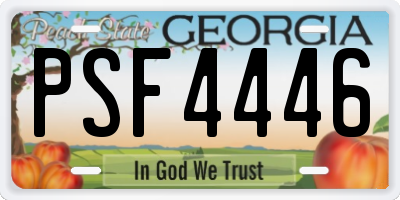 GA license plate PSF4446