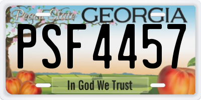 GA license plate PSF4457