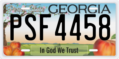 GA license plate PSF4458