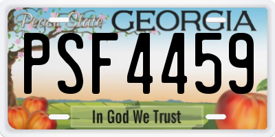 GA license plate PSF4459