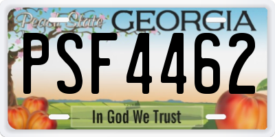 GA license plate PSF4462